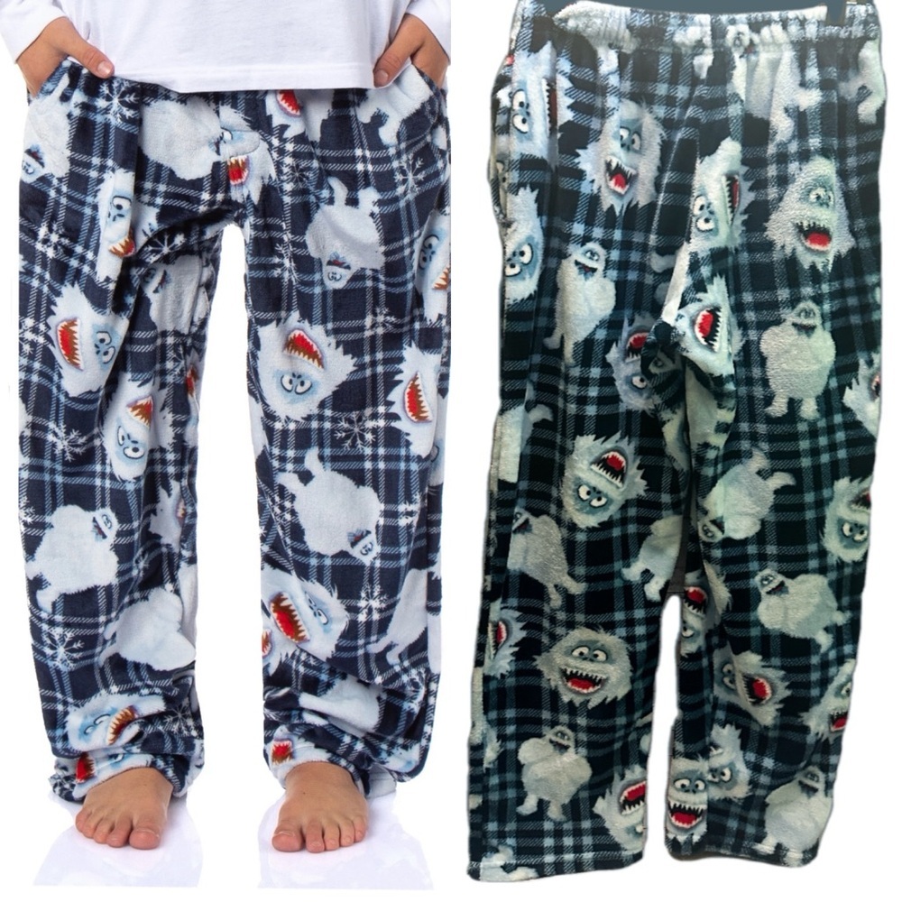 Men’s Yeti Print Pajama Pants - Blue Gray and White S